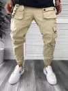 Pantaloni de trening cargo, bej, conici Y310 120-4